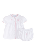 Pinpoint Layette Knit Set Bows