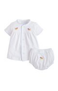 Pinpoint Layette Knit Set Dogs