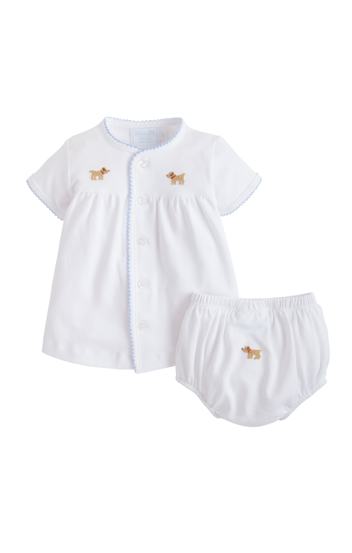 Pinpoint Layette Knit Set Dogs