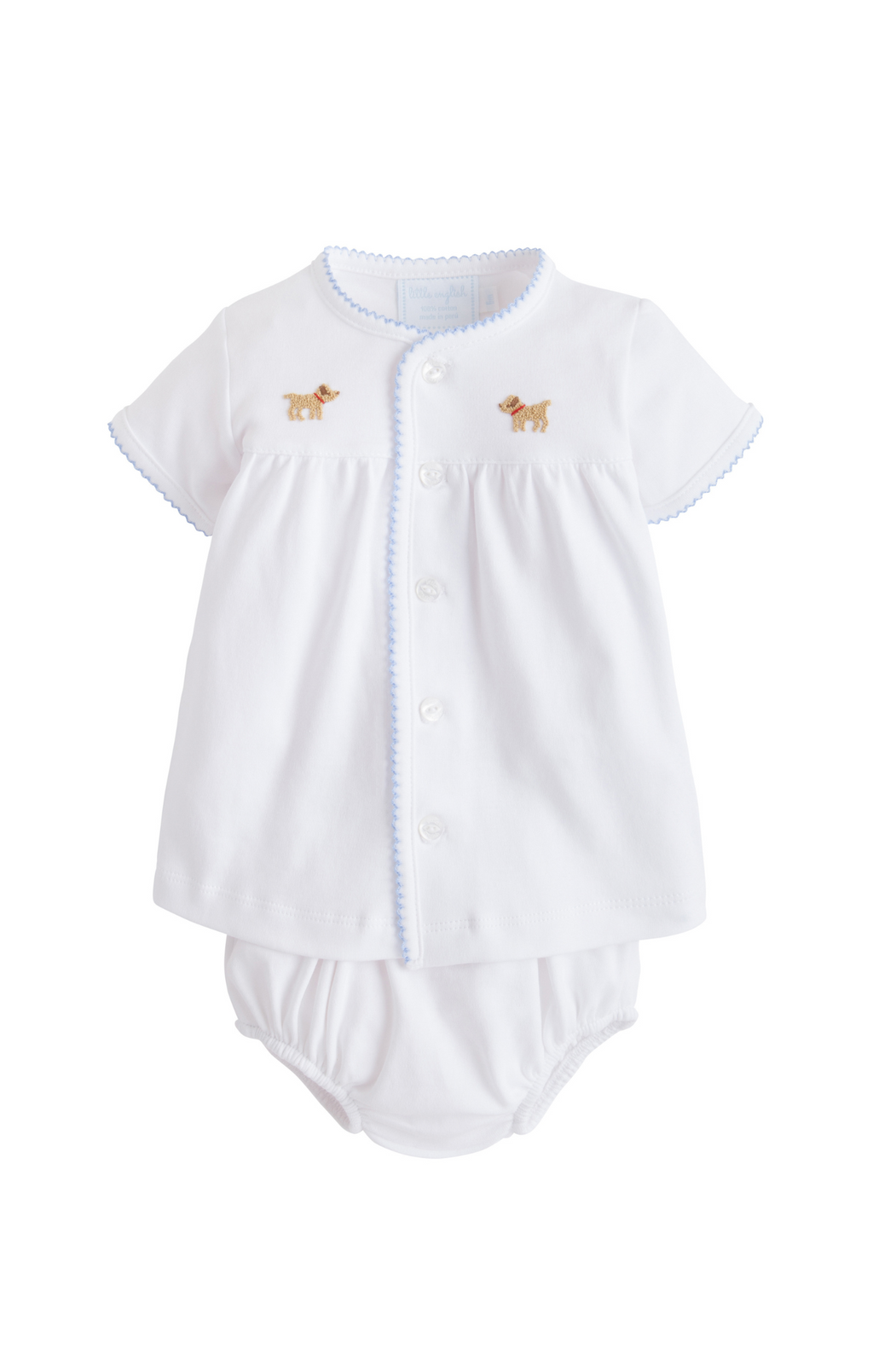 Pinpoint Layette Knit Set Dogs