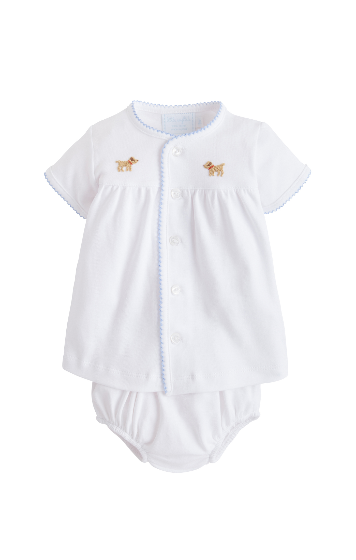 Pinpoint Layette Knit Set Dogs