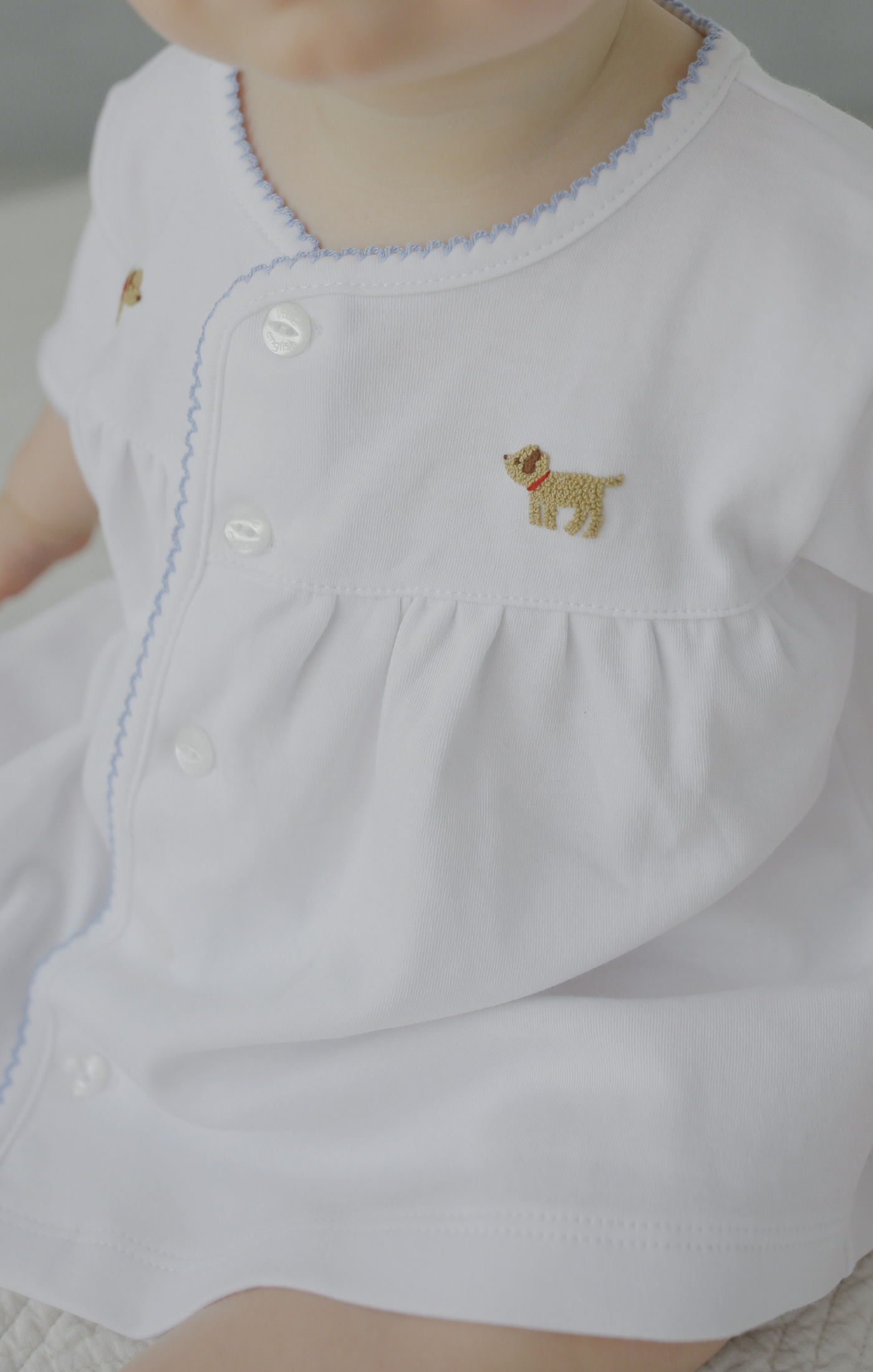 Pinpoint Layette Knit Set Dogs