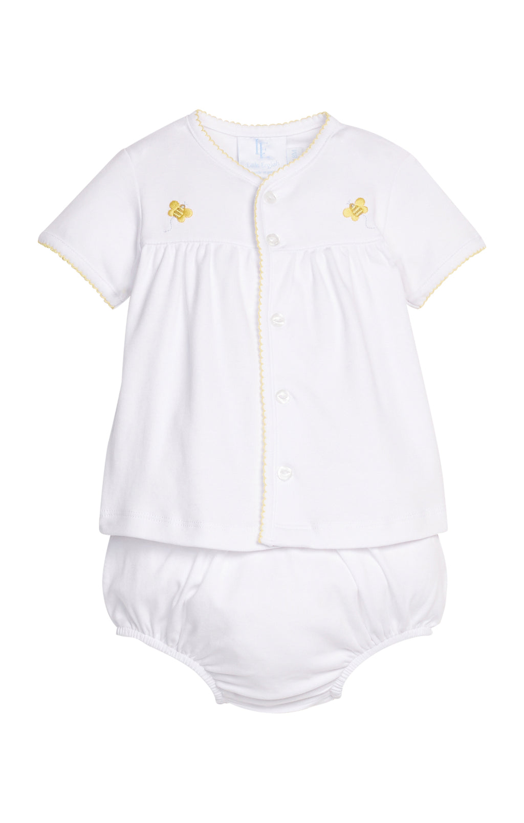 Pinpoint Layette Knit Set - Bee