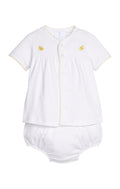 Pinpoint Layette Knit Set - Bee